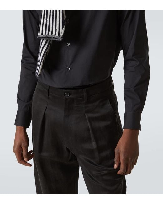 Giorgio Armani Weite Mid-Rise-Hose in Black für Herren