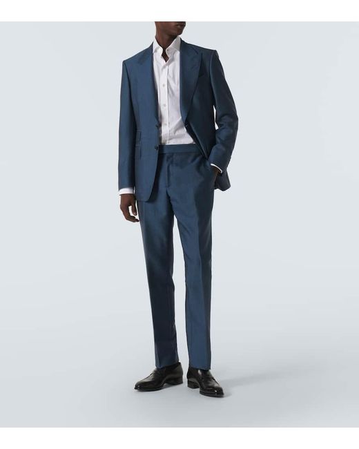 Tom Ford Anzug Shelton Aus Wolle Und Mohair in Blue für Herren