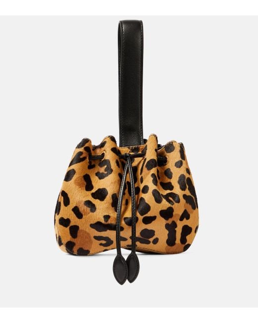 Leopard calf top hair clutch