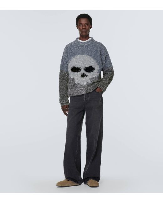 ERL Gray Intarsia Sweater for men