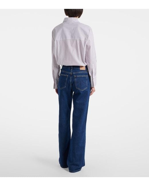 AG Jeans Blue New Baggy Mid-Rise Wide-Leg Jeans