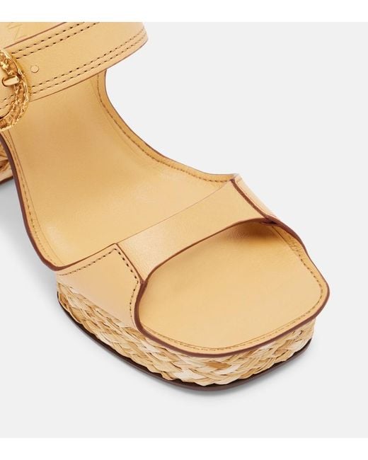 Zimmermann Metallic Solena Leather Platform Sandals