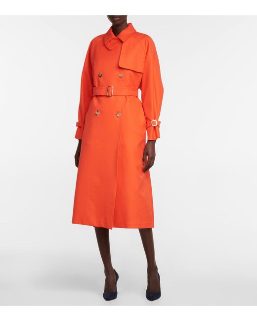 Trench-coat Egemone en gabardine Coton Max Mara en coloris Rouge Femme Vêtements Manteaux Imperméables et trench coats 