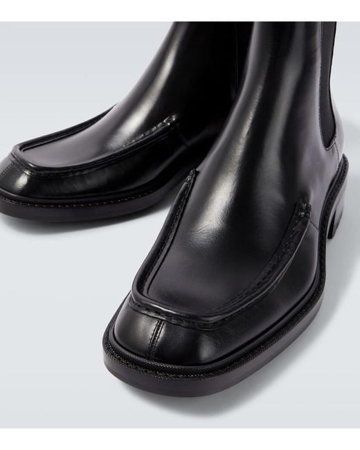 Saint Laurent Black Joe Leather Chelsea Boots for men