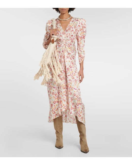 Isabel Marant Pink Albini Midikleid mit Blumen-Print