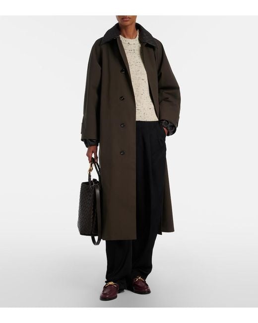 Bottega Veneta Brown Intrecciato Cotton-Blend Trench Coat
