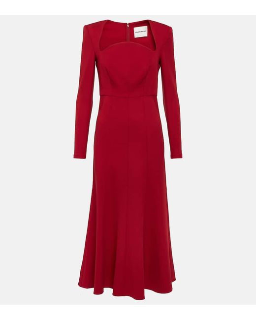 Roland Mouret Red Cady Midi Dress