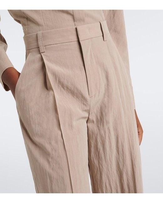 Vince Natural Pleated Wide-Leg Pants