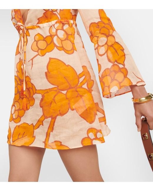 Etro Orange Printed Ramie Tunic
