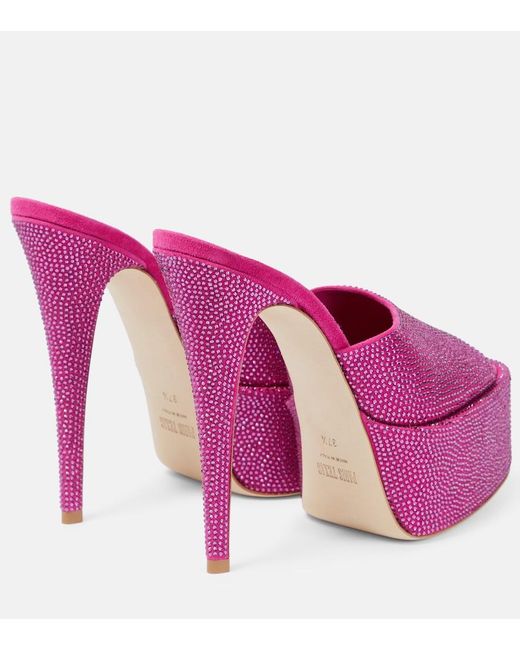 Paris Texas Pink Marina Embellished Platform Sandals