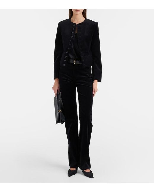 Nili Lotan Black Patti Cotton Velvet Jacket