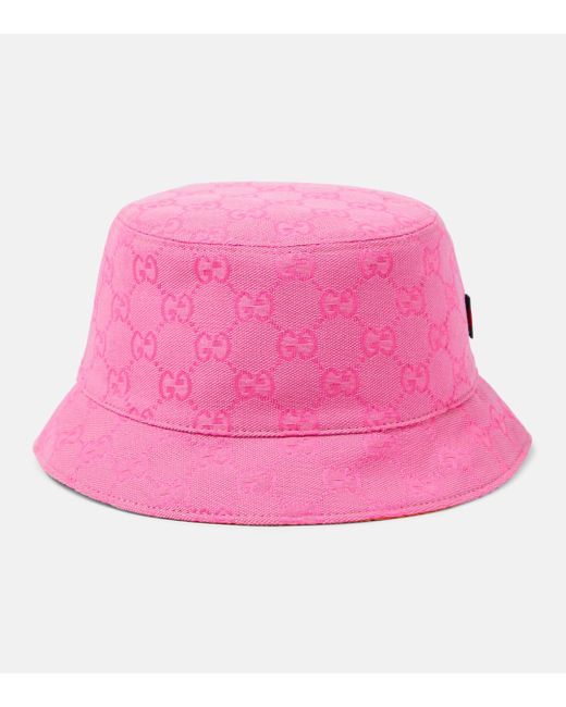 Chapeau bob en toile GG Gucci en coloris Pink