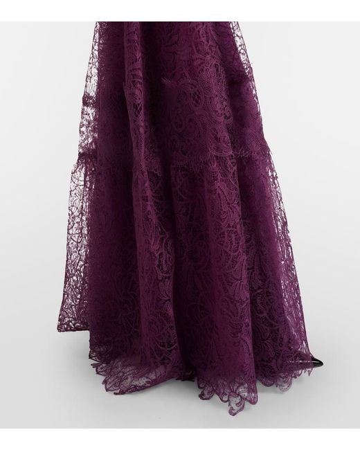 Costarellos Purple Lace Gown