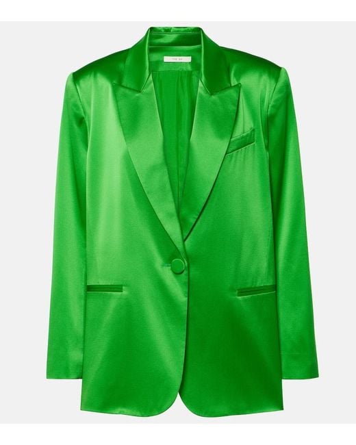 The Sei Green Oversized Silk Blazer