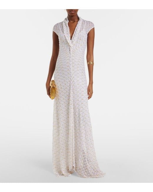 Missoni White Lame Maxi Dress