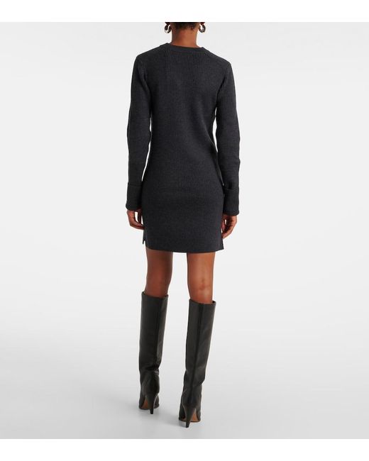 Isabel Marant Blue Garner Ribbed-Knit Wool-Blend Midi Dress