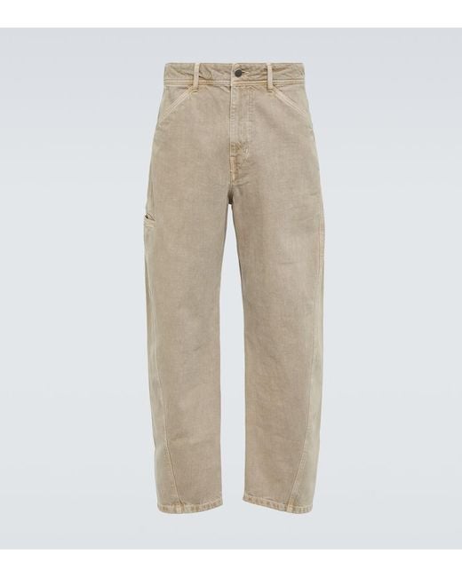 Pantalones tapered Twisted de algodon Lemaire de hombre de color Natural