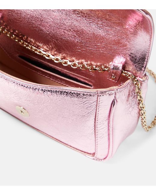 Roger Vivier Pink Verzierte Schultertasche Jeu de Fille aus Metallic-Leder