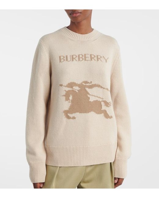 Burberry Natural Wool And Cashmere Sweater