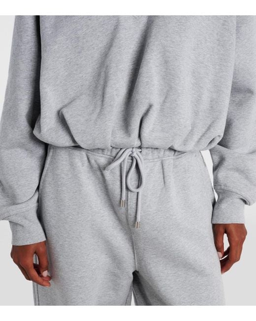 Sportmax Gray Colleg Cotton-Blend Jersey Sweatshirt