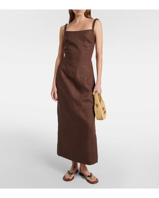 Sir Brown Primrose Ruched Cotton Minidress