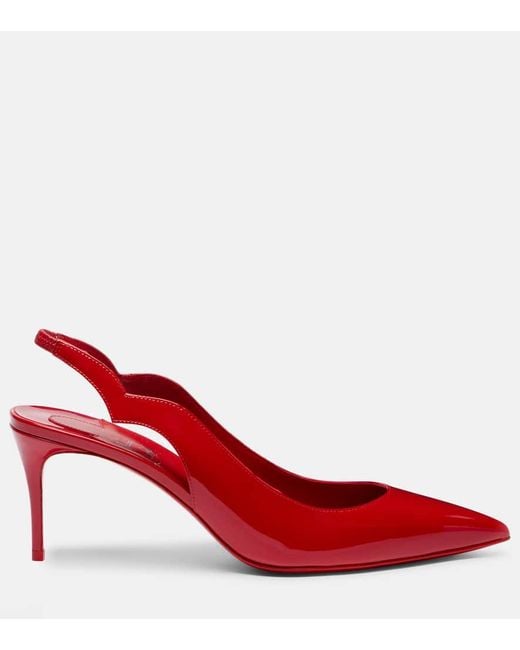 Christian Louboutin Red Hot Chick 70 Patent Leather Slingback Pumps