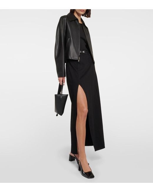 Gianvito Rossi Black Freeda Leather Slingback Pumps