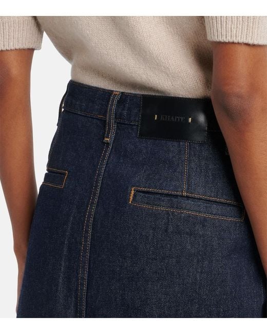 Khaite Blue Anden Denim Midi Skirt