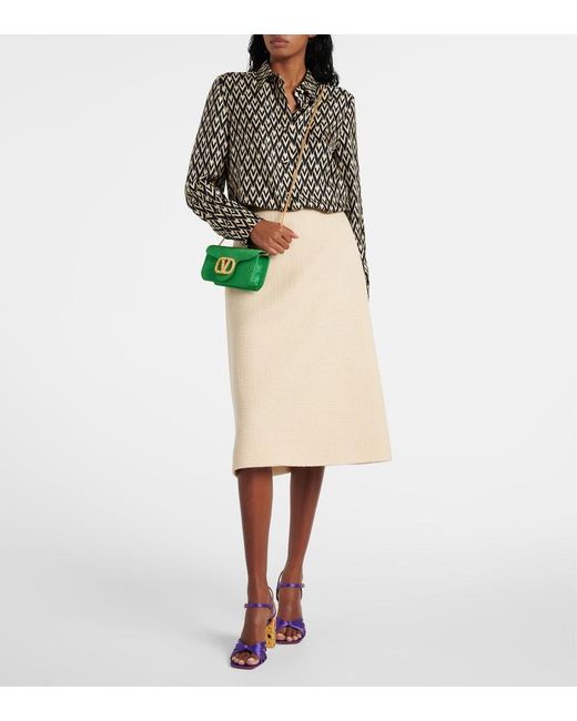 Valentino Black Toute La V Silk Twill Shirt