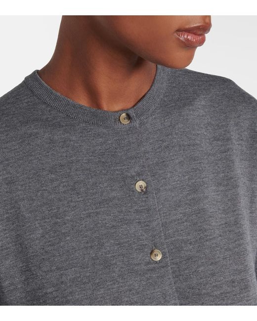 Khaite Gray Jackie Wool Cardigan