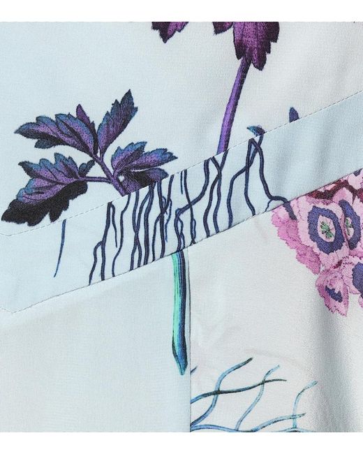 Stella McCartney Blue Floral Silk Miniskirt