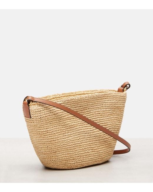 Loewe Multicolor Pochette Bag In Raffia And Calfskin