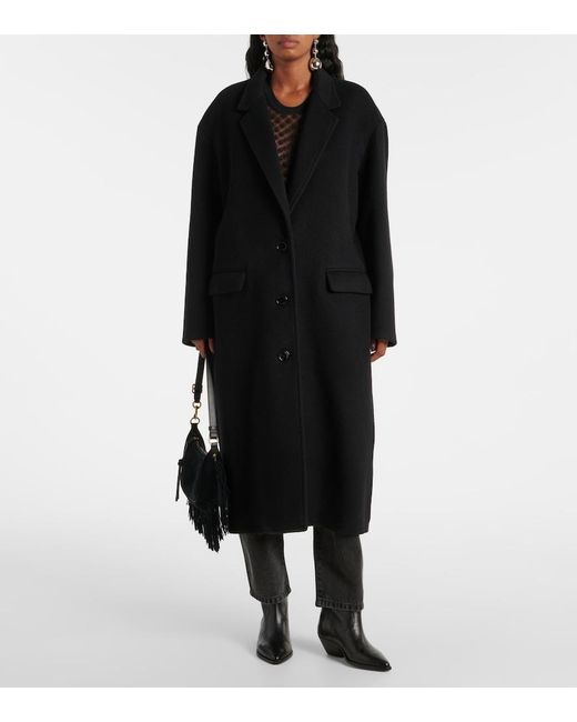 Isabel Marant Black Efezia Wool-Blend Coat