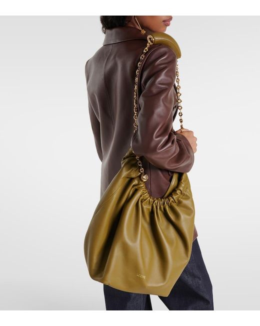 Loewe Green Squeeze Medium Leather Shoulder Bag