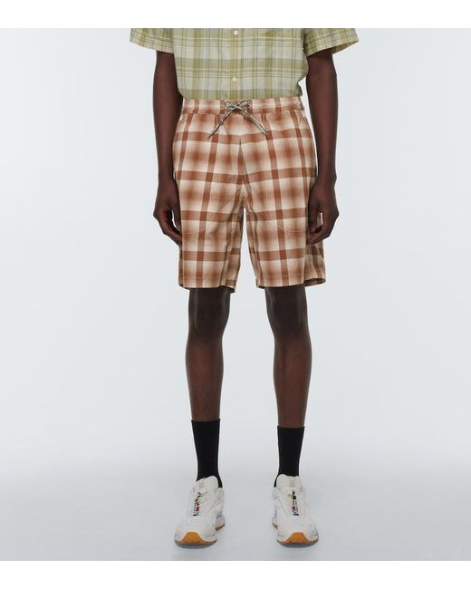 And Wander Natural Dry Check Shorts for men