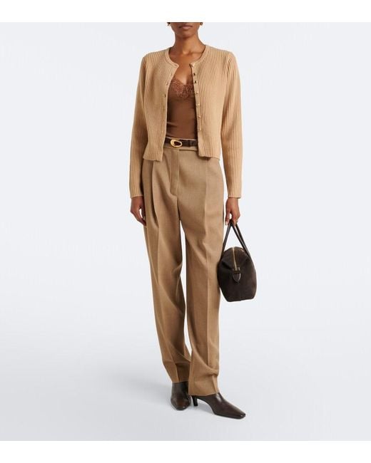 Jardin Des Orangers Natural Ribbed-Knit Wool And Cashmere Cardigan