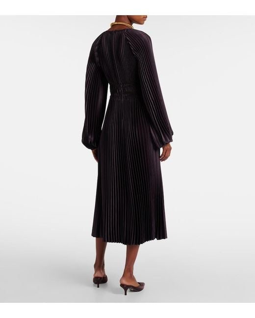 Joseph Black Ortiz Pleated Midi Dress