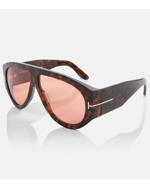 Tom Ford Brown Bronson Aviator Sunglasses