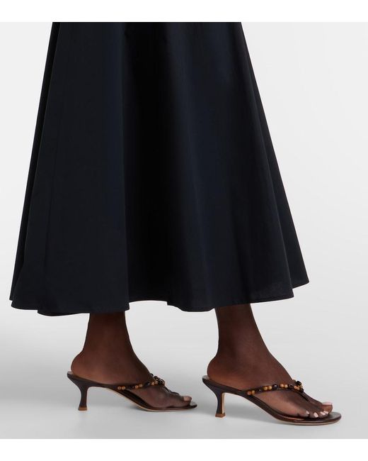 Staud Black Margi Cotton Poplin Midi Dress