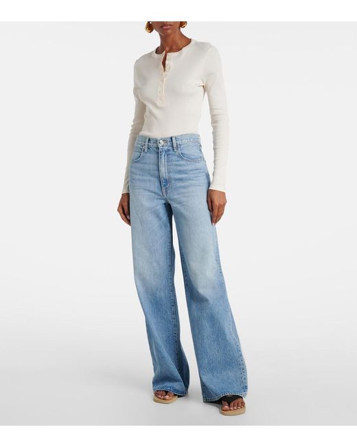 SLVRLAKE Denim Blue Eva High-Rise Wide-Leg Jeans
