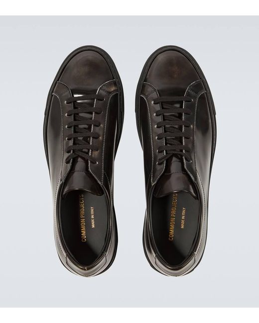 Common Projects Black Achilles Fade Patent Leather Sneakers for men