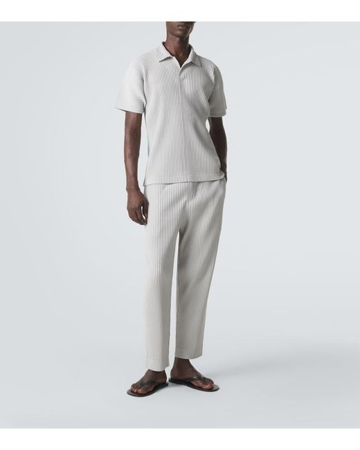 Homme Plissé Issey Miyake Gray Basics Pleated Straight Pants for men