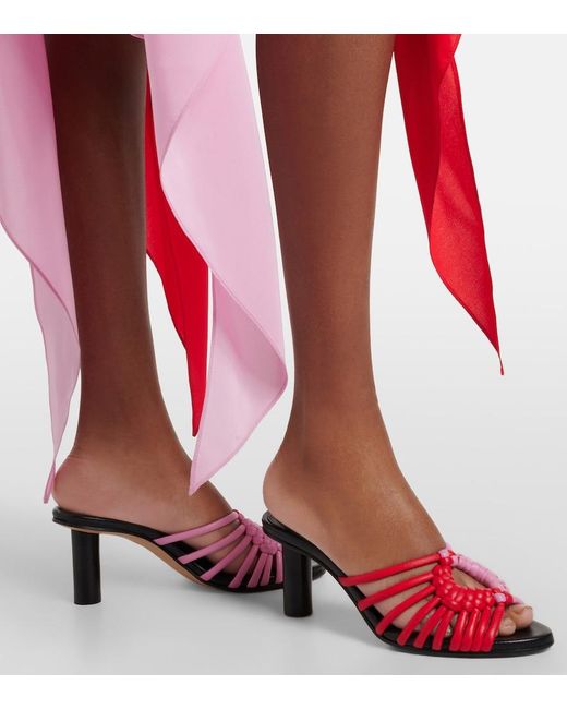 J.W. Anderson Red Plot Woven Leather Sandals