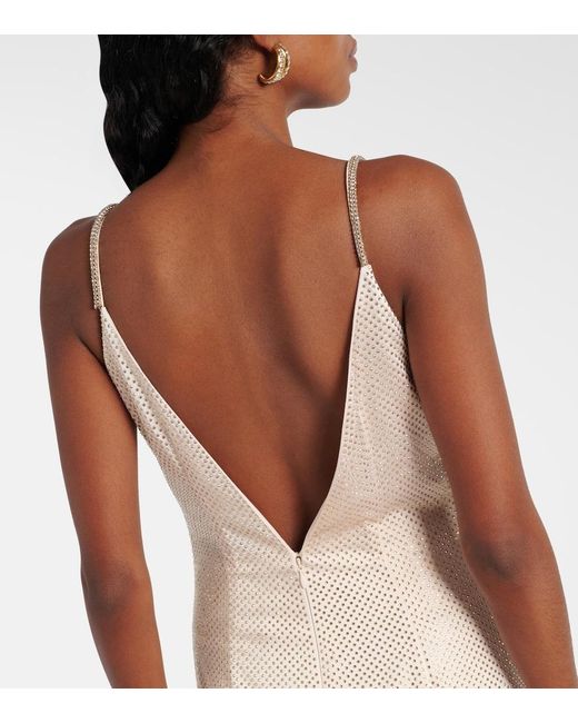 Roland Mouret Natural Embellished Satin Gown