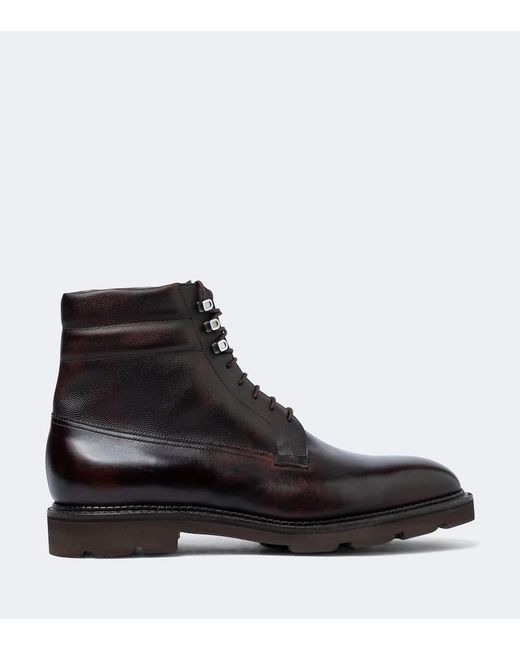 John Lobb Black Alder Leather Lace-Up Boots for men