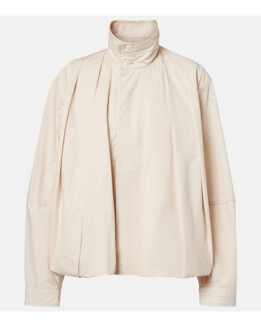 Lemaire Natural Pleated Cotton Satin Jacket