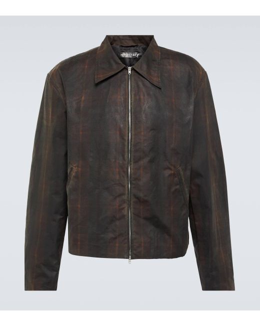 Our Legacy Black Checked Coated Cotton Jacket for men