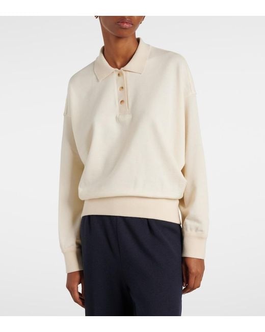 Loro Piana White Cocooning Cashmere Polo Sweater