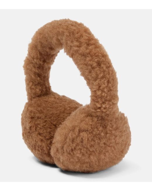 Max Mara Brown Camel Hair And Silk Ear Muffs
