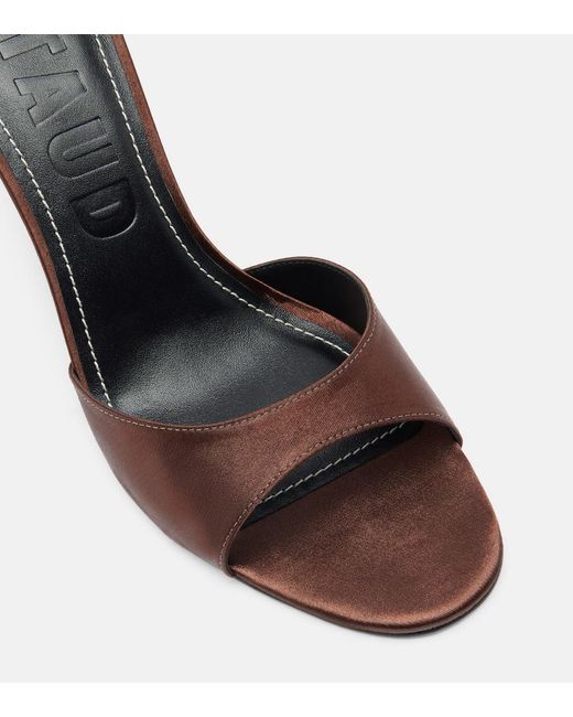 Staud Brown Brigitte Satin Wedge Mules